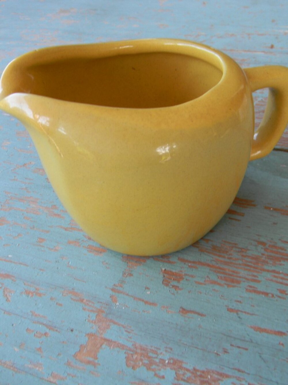 SMALL Vintage Frankoma Plainsman YELLOW Pottery PITCHER CREAMER 5A